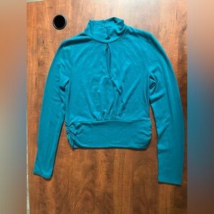 Turquoise Keyhole Blouse
